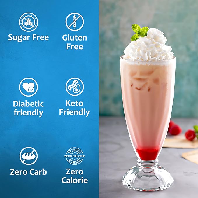Syruvia Sugar Free Coffee Syrup, Yogurt Bowl Flavored Syrup for Drinks, Lattes and Desserts – 25.4 fl oz, With Pump