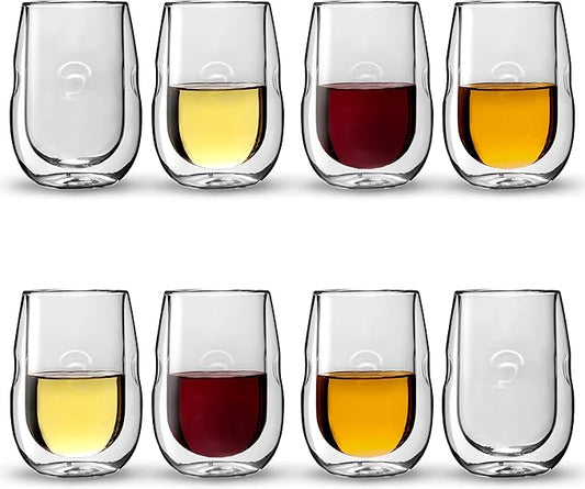 Ozeri Moderna Artisan Series Double Wall Insulated 10 oz Wine Glasses, Set of 8