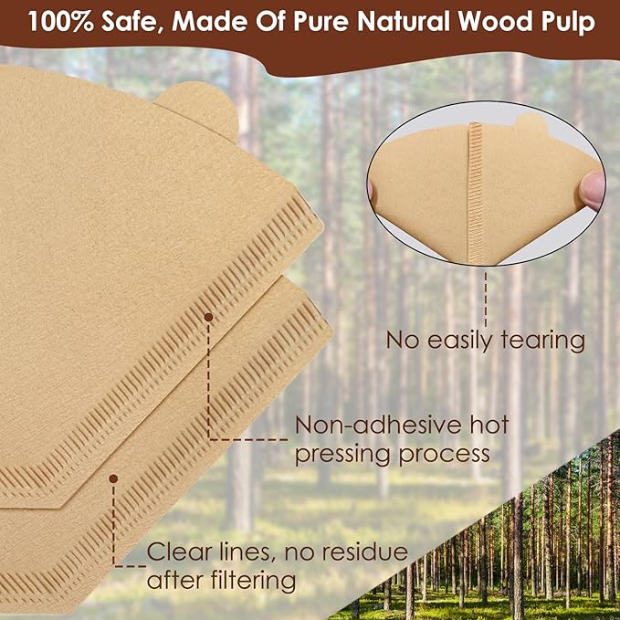 600 Count Coffee Filters #4, Cone Paper Coffee Filters 8-12 Cup, Unbleached Disposable No 4 Coffee Filter Compatible with Ninja Coffee Maker, Pour Over and Drip Coffee Maker