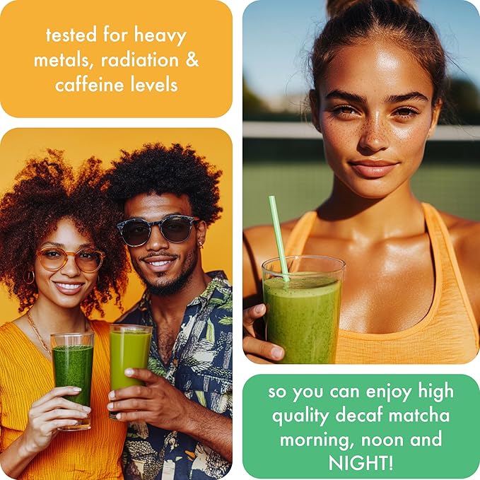 Caff Off Decaf Mango Matcha Green Tea Powder From Japan – 1.06 oz / 30 g – Ceremonial Grade & Sugar-Free - No Fillers or Milk Powders – Naturally Decaffeinated Without Chemicals – Tested for Heavy Metals – First Harvest, Shade-Grown & Caffeine-Free Mat...