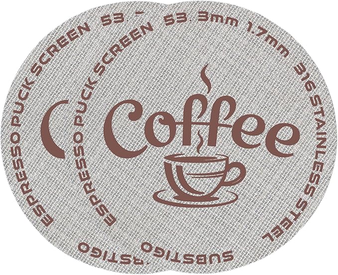 54 mm Espresso Puck Screen for Breville Bambino Portafilter 54mm Puck Screen Filter 53.3mm Portafilter Screen Espresso Machine Filter 1.7mm Thickness 150μm - 316 Stainless Steel 2 Packs 53.3mm