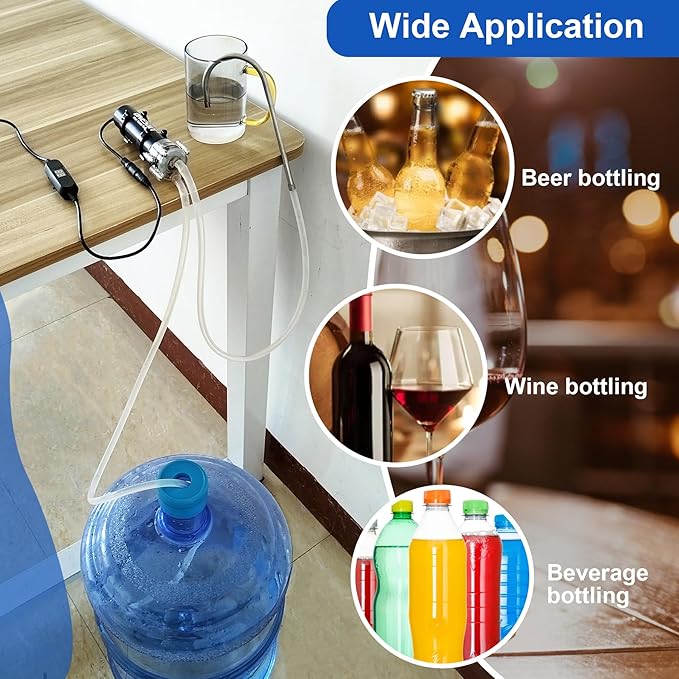 Food Grade Electric Water Transfer Pump Siphon Self-Priming Small Water Pump USB DC 5V 2L/Min Adjustable Flow for Home Brew Wine, Beer, Kombucha, Ice Maker, Bottled Water, Coffee, Cooking, Aquariums