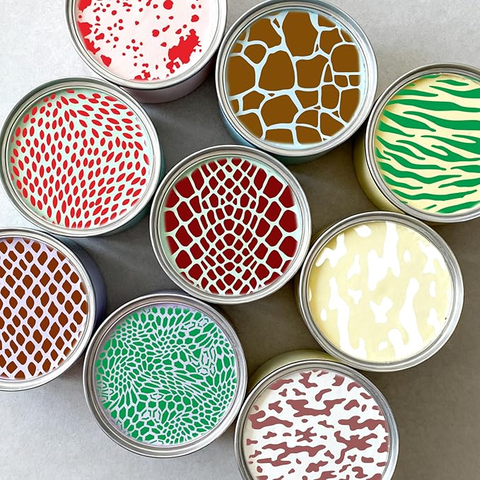 25 Pcs Cookie Stencils for Royal Icing Animal Skin Print Baking Stencil, Reusable Leopard Cheetah Cow Snake Skin Template Stencil for Cake Baking DIY Craft Painting, 6 x 6 Inch