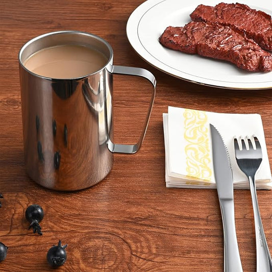 500ml Insulated 304 Stainless Steel Coffee Mug, Double-Wall Vacuum Travel Tumbler, Shatterproof for Camping, Office, and Outdoor - Durable, Perfect for Hot and Cold Drinks.