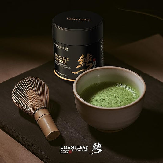 Umami Leaf Organic Japanese Ceremonial Grade Matcha - 100% Pure Green Tea Powder, USDA Certified, First Harvest, Authentic Origin From Uji, Kyoto (40g / 1.4oz Tin)