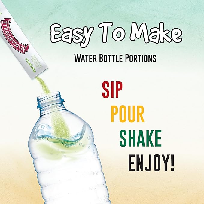 Margaritaville Singles to Go Water Drink Mix, Variety Pack, Includes 4 Flavors: Caribbean Fruit Punch, Pina Colada, Strawberry Daiquiri, And Margarita,1 Box (30 Single Servings)