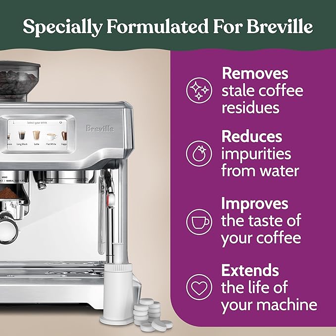 Roobi Espresso Cleaning Kit compatible with Breville ClaroSwiss Filters. Includes 24 Cleaning Tablets and 2 ClaroSwiss Water Filters. Carbon Neutral. 6 Month Supply.