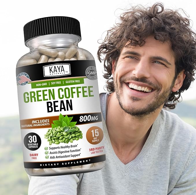 Kaya Naturals Green Coffee Bean Extract - Non-GMO, Gluten-Free Supplement (30 Count (Pack of 1)