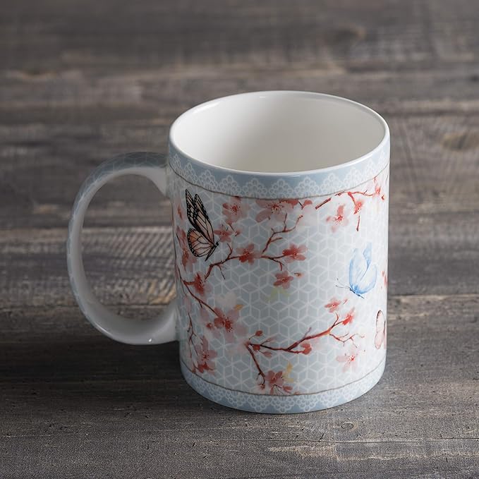 Maison d' Hermine Coffee Mug with Handles Fine Bone China Mugs Pack of One Tea Cups for Hot Beverages Cappuccino Latte Home Restaurant Office Perfect for Gift (Blossoms In Spring - Sakura, 15 Ounce)
