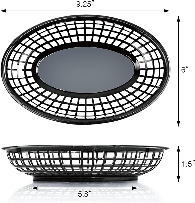 New Star 44157 Fast Food Baskets, 9 1/4-Inch By 6-Inch, Set of 36, Black