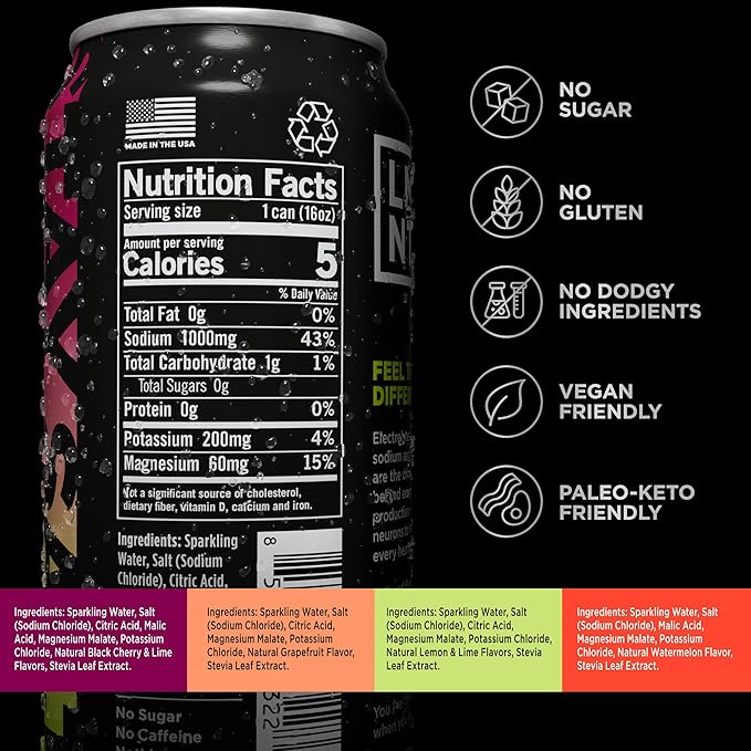 LMNT Sparkling Electrolyte Drink - Variety Pack | 12-Count