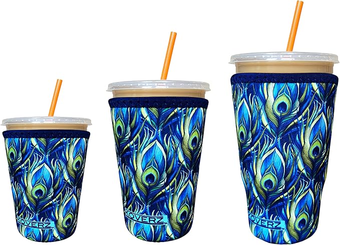 Koverz 3-Pack Iced Coffee Sleeve SET OF 3 - Peacock