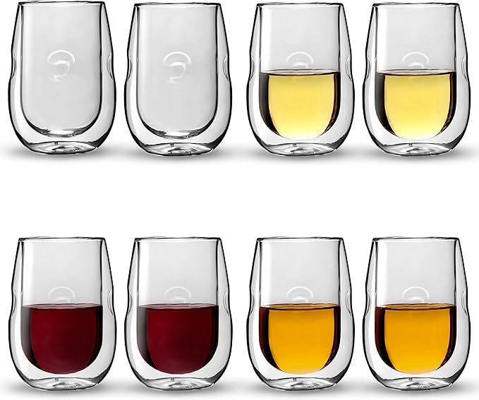 Ozeri Moderna Artisan Series Double Wall Insulated 10 oz Wine Glasses, Set of 8