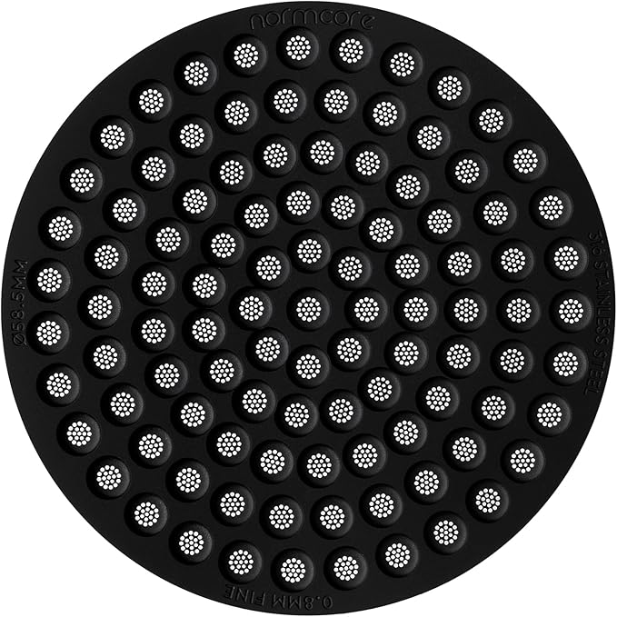Normcore 58.5mm Puck Screen, 0.8mm Thickness, Lower Shower Screen, Reusable Metal Filter for 58mm Portafilter Basket 0.8mm Thickness, Titanium PVD Coated 316 Stainless Steel