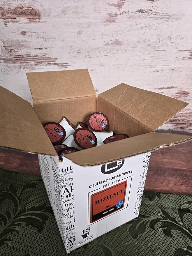 Hazelnut Decaf Coffee Pods by Coffee Beanery | 192ct Bulk Flavored Decaf Coffee Pods Medium Roast Coffee