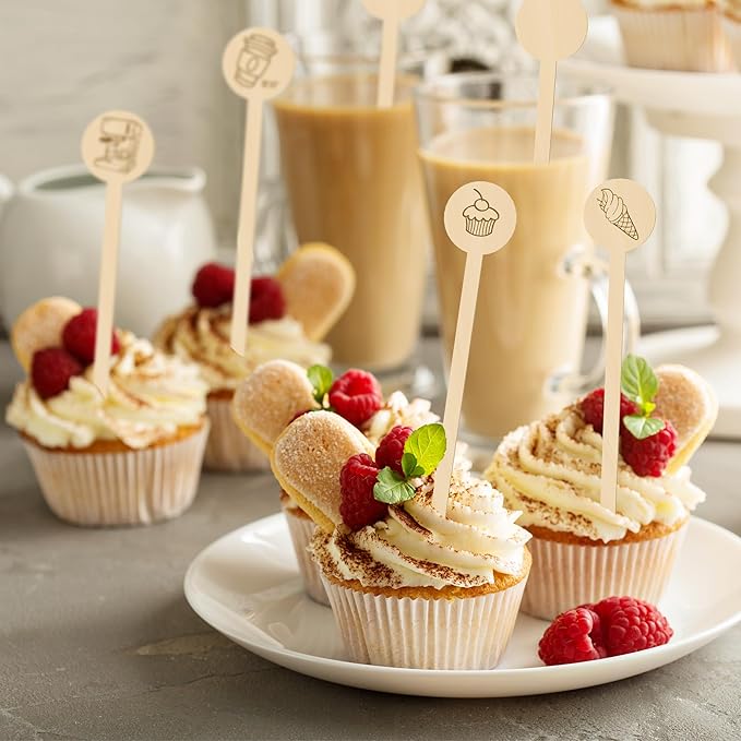 Custom Wooden Drink Stirrers,50-500 Pieces 6.3" Personalized Swizzle Sticks for Cocktails,Coffee,Beverage Mixer,Reusable Stir Sticks for Bar,Restaurant,Wedding Party Favor,Christmas,Holiday (Round,M)