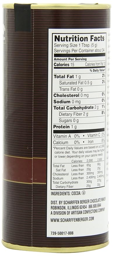 Scharffen Berger Natural Unsweetened Cocoa Powder, 6-Ounce Canisters (Pack of 2)