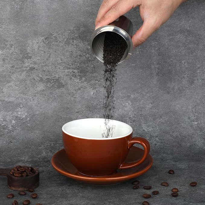Coffee Dosing Cup 58mm, Stainless Steel Dosing Cup Compatible with All 58mm Portafilter, Coffee Powder Cup, Coffee Powder Feeder, Coffee Machine Accessories