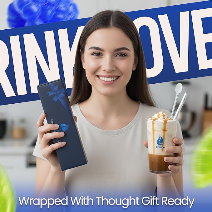 Jimoco Barista Set – Torani Lime & Blue Raspberry Syrups (25.4 oz Each) with 2 Jimoco Syrup Pumps, Reusable Cups, Straws & Stirrers – Coffee, Italian Soda & Cocktail Flavoring Kit