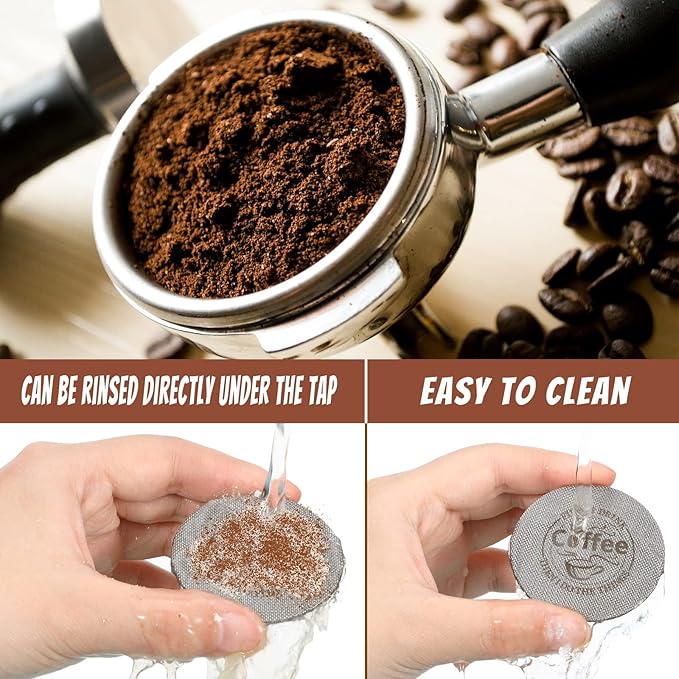 Yaomiao 2 Pieces 58.5mm Espresso Puck Screen, 1.7mm Thickness 150 Micrometre Reusable Barista Espresso Screen Stainless Steel Coffee Filter Mesh Plate for Bottomless Portafilter Filter Basket