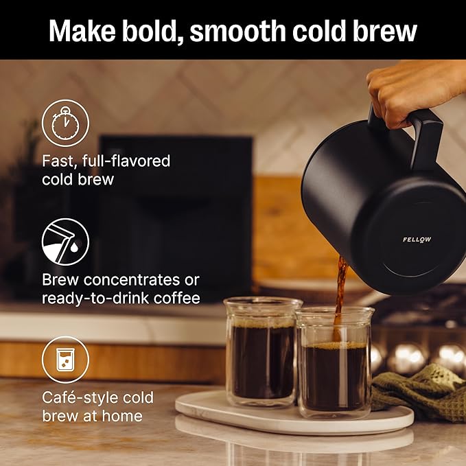 Fellow Aiden Precision Coffee Maker - 10-Cup Thermal Carafe, Built-In Brewing Guidance, Scheduling, Removable Water Tank, Matte Black