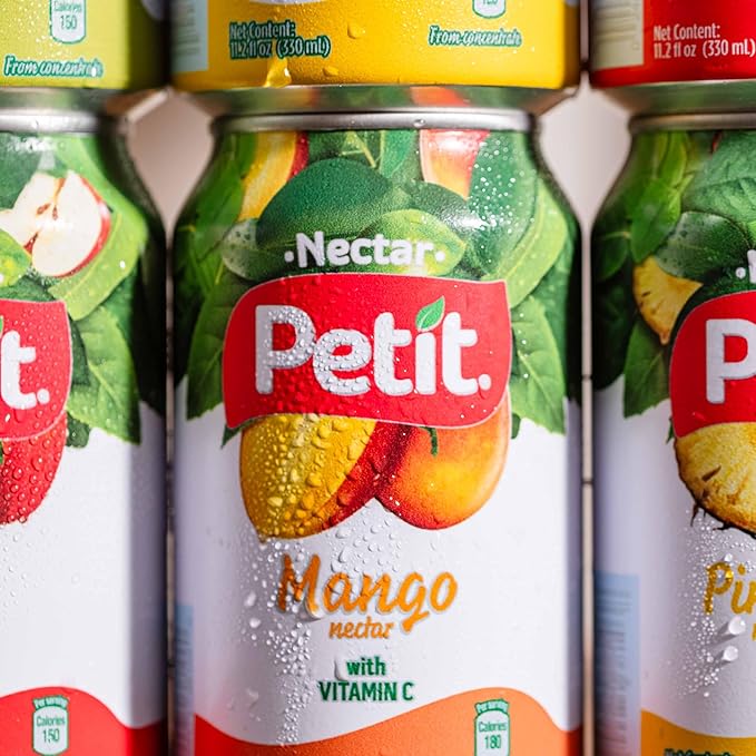 Petit Mango Nectar, 330 ml Cans (Pack of 24) – Sweet Tropical Fruit Juice Beverage
