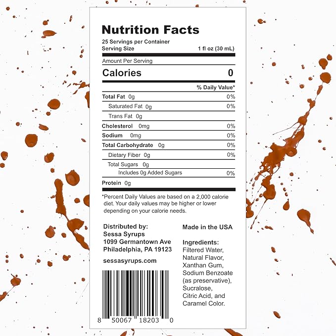 Sessa Syrups Sugar Free Hazelnut Syrup - 25.4 Fl Oz - 6 Pack - Keto-Friendly, Zero Calorie, Gluten-Free - Natural Flavoring for Coffee, Tea, Cocktails, and More