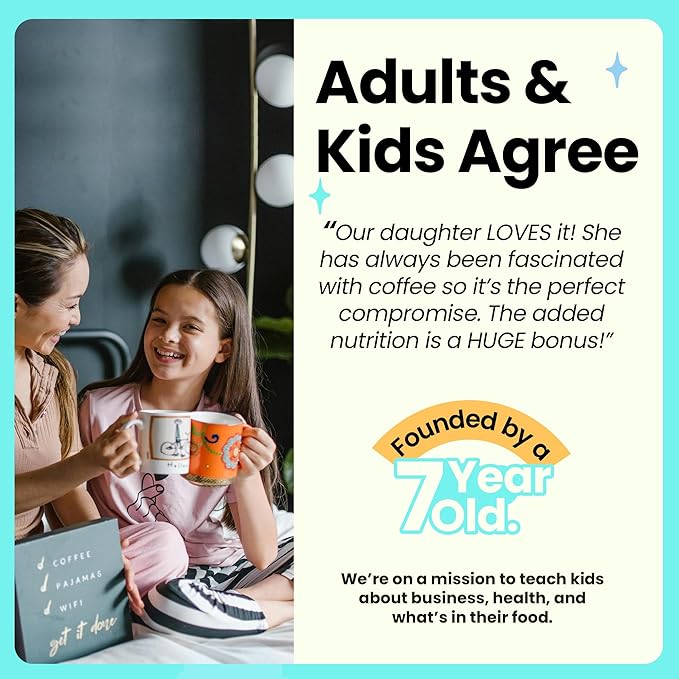 Kiid Coffee - 99.9% Caffeine-Free Organic Coffee for Kids - As Seen on Shark Tank - 12 Vitamins & Minerals, 4g Prebiotics, 0g Sugar - Non-GMO & Gluten-Free - Healthy Snack - Original - 30 Servings