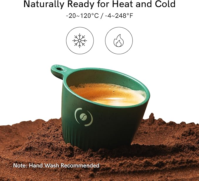 OutIn Espresso Cup, Espresso Shots Cup Made From Coffee Ground with Lanyard, 3 oz Small Coffee Cup Perfect Nano