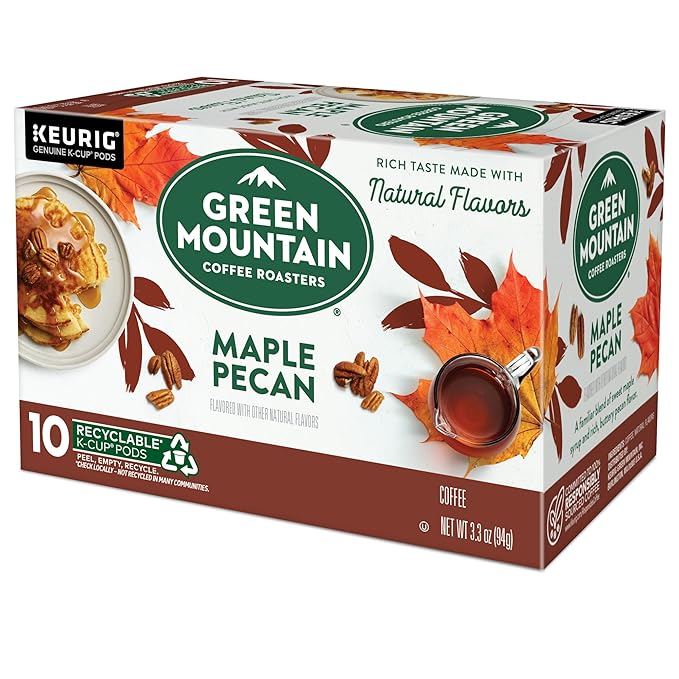Green Mountain Coffee Roasters Maple Pecan Keurig K-Cup Pods, Light Roast Coffee, 60 Count