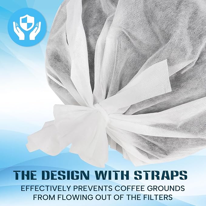 50 Piese Cold Brew Coffee Filters with Drawstring, 20" X 20" Commercial Cold Brew Bags for Commercial Model Cold Brew Coffee Makers and 5 Gallon Commercial Systems, Brew Up To 5 LBS Coffee