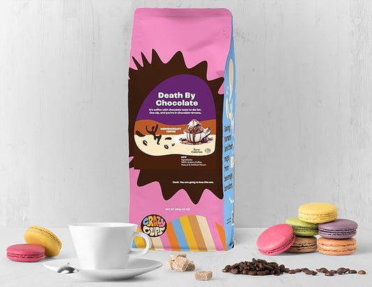 Crazy Cups Chocolate Lovers Ground Coffee Variety Pack, 3 Flavors: Death By Chocolate, Peppermint Mocha, Raspberry - 10 oz Bags, Pack of 3