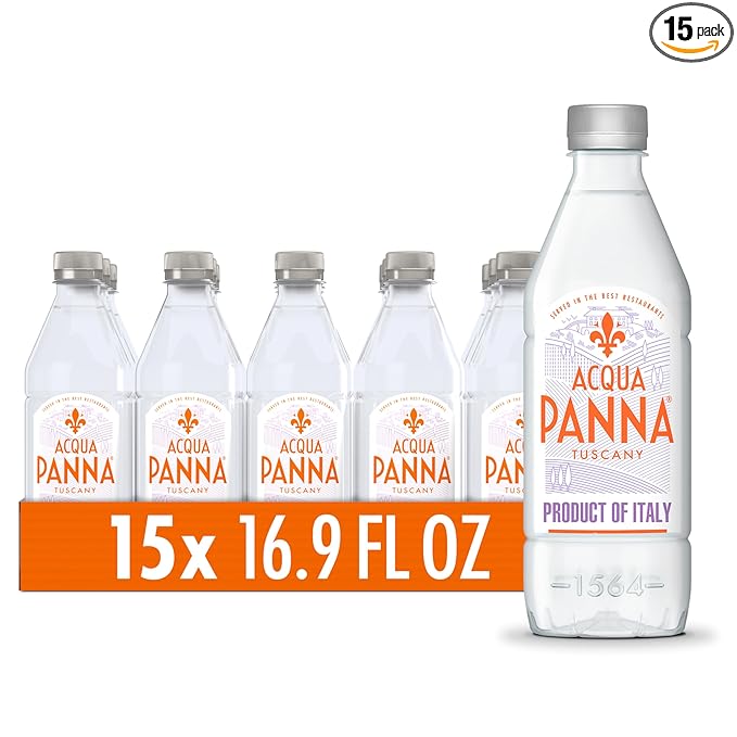 Acqua Panna Natural Spring Water, 16.9 Fl Oz (Pack of 15) Plastic Water Bottles