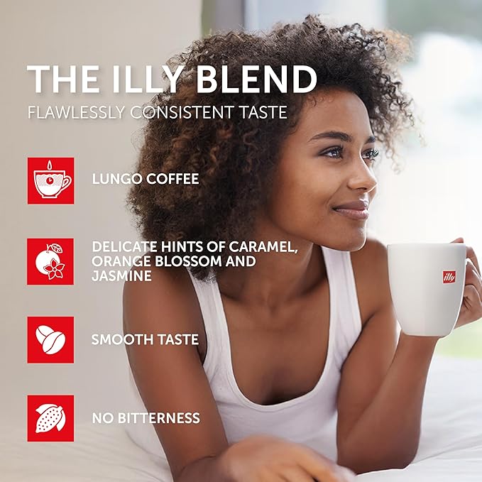 illy Espresso Compatible Capsules, Coffee Pods for Nespresso Original Line Machine, Classico Lungo Medium Roast, 100% Arabica, Premium Italian Coffee, Single Serve, 10 Count, 10 Pack