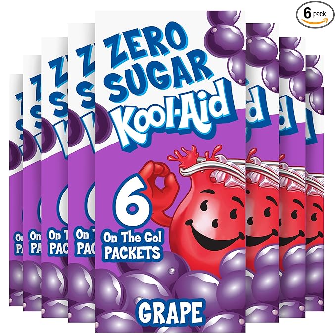 Kool-Aid Sugar-Free Grape On-The-Go Powdered Drink Mix 6 Count (Pack of 1)
