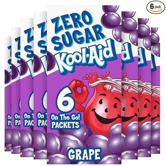 Kool-Aid Sugar-Free Grape On-The-Go Powdered Drink Mix 6 Count (Pack of 1)