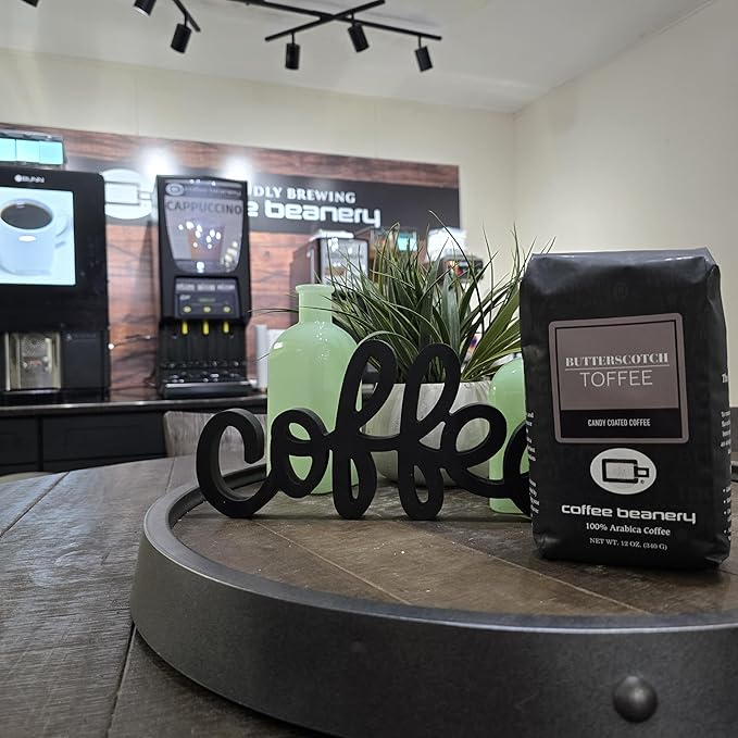 Butterscotch Toffee Flavored Coffee, Specialty Arabica Coffee, Medium Roast, 12 ounce, Automatic Drip (Ground)