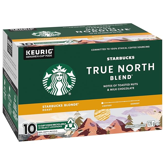 True North Blend Blonde Roast Coffee, K-cup Pods, 10 count, 120g/4 oz. Box (Imported from Canada)