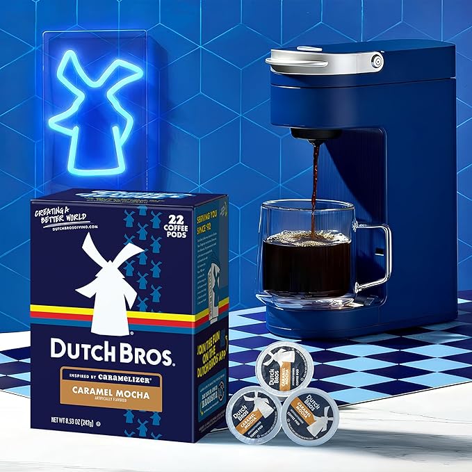 Dutch Bros Caramel Mocha Flavored Coffee inspired by Caramelizer®, 22 Count, Medium Roast, Single Serve Coffee Pods for Keurig K-Cup Brewers