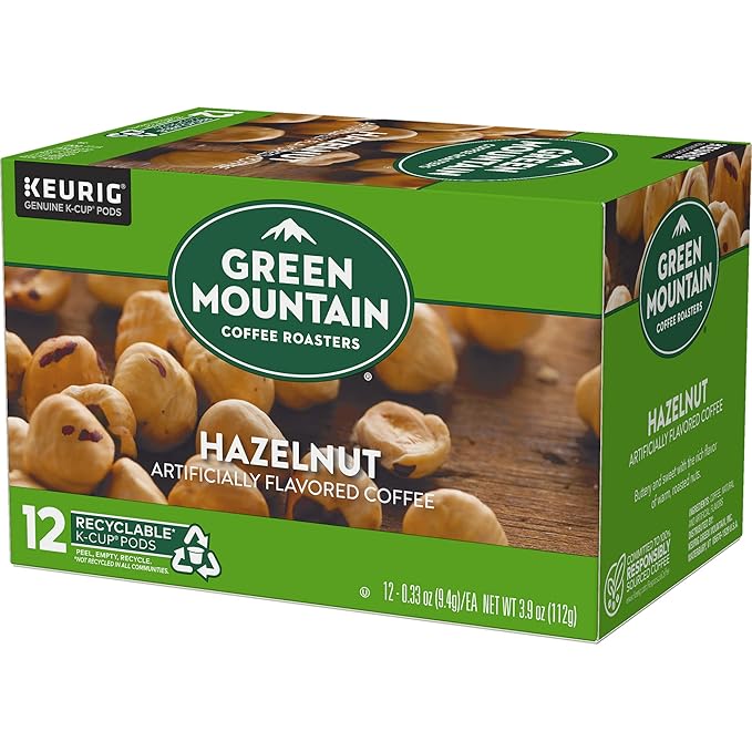 Green Mountain Coffee Roasters Hazelnut Keurig Single-Serve K-Cup pods, Light Roast Coffee, 12 Count