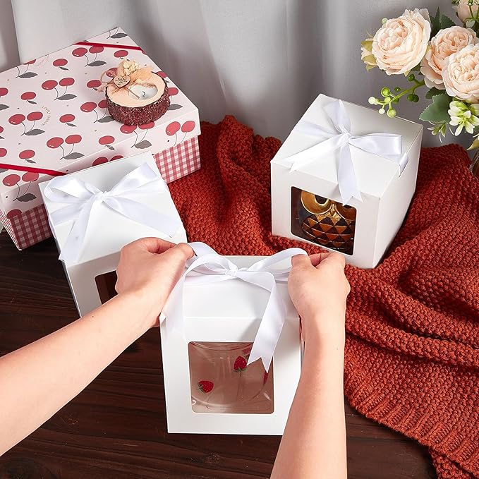 Yeaqee 100 Pcs Sublimation Mug Boxes for Gift Coffee Mug Boxes Bulk Transparent Gift for 11oz 12oz 15oz Blanks Cups Baby Shower Wedding Party Favor