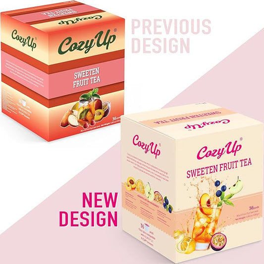 Cozy Up Iced Sweet Fruit Tea Variety Pack, 36 Count - Compatible with Keurig Brewers, Includes Berry Paradise, Peach, Passion, Lemon, Peach Oolong & Apple Green Tea - Single Serve Pods for Brew Over Ice