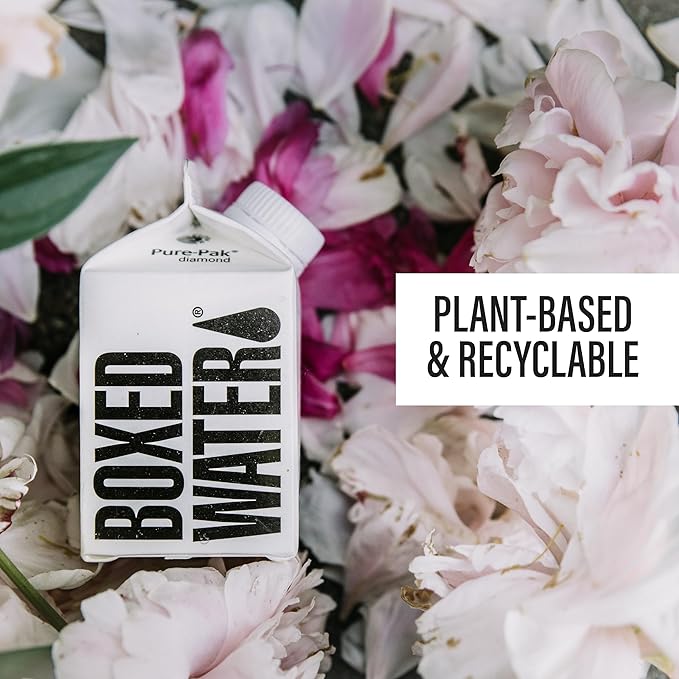 Mini Boxed Water (8.5 oz., 24 Pack) – Better Than Premium Plastic Purified Drinking Water in Plant-Based Cartons, BPA-Free, Refillable Cartons, Lunchbox Ready