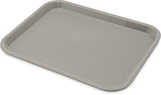 Carlisle FoodService Products CT101423 Cafe Standard Plastic Cafeteria/Fast Food Tray, NSF Certified, BPA Free, 14" Length x 10" Width, Gray (Pack of 24)