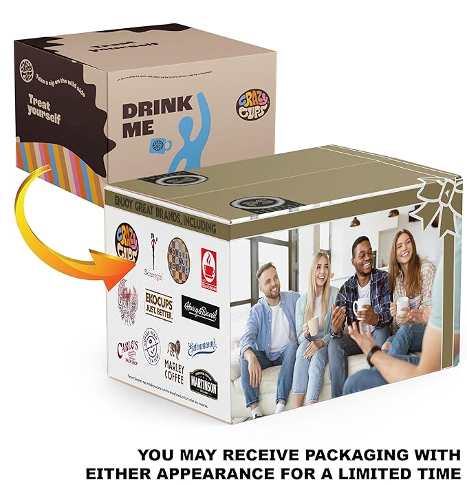 Crazy Cups Flavored Decaf Coffee Pods Variety Pack Compatible with Keurig K Cups Brewers, 40 Count, Assorted Decaffeinated Flavored Coffee Sampler(Pack of 1)