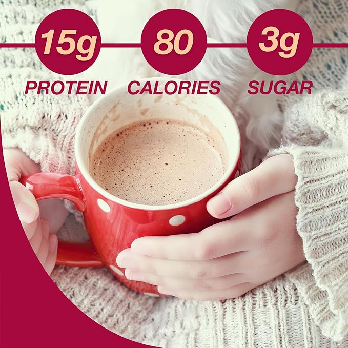 ProtiDIET High Protein Hot Cocoa Mix - Low Fat Hot Chocolate Drink with Collagen - 21 Servings of Smooth and Rich Chocolaty Protein Drink Mix Flavor - 17.6 oz Canister