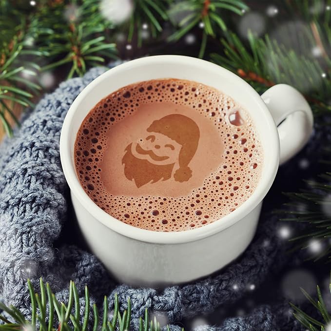 Honeydak 60 Pcs Christmas Stencils Crafts Reusable for Painting on Wood Coffee Cake Stencils Small 3.4X 2.6 inch for Holiday Ornament DIY(Snowman Style)