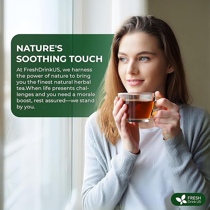 FreshDrinkUS, Premium Wormwood Tea - 75 Tea Bags - Handcrafted Herbal Blend, Caffeine-Free – Smooth Taste & Naturally Refreshing.