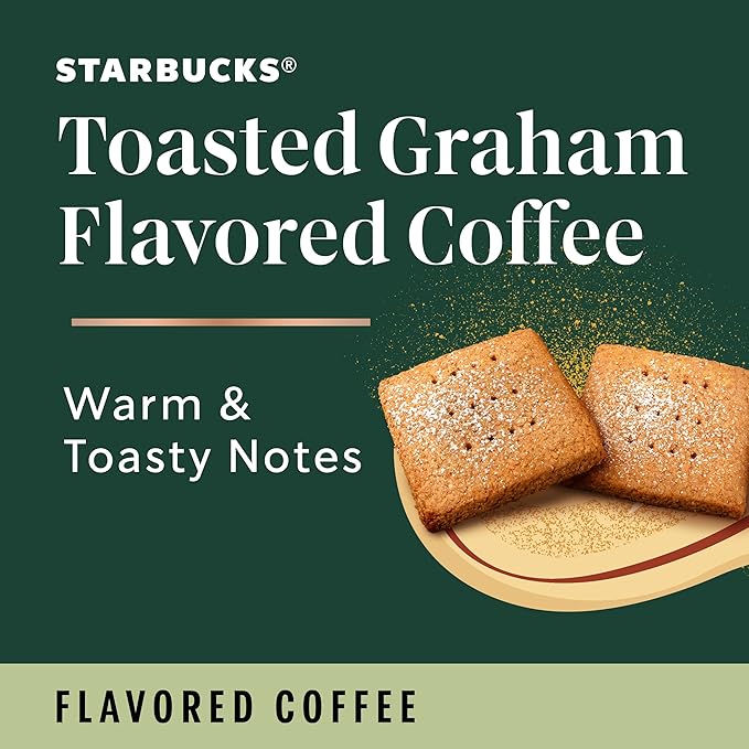 Starbucks Coffee Company Flavored Ground Coffee K-Cup Pods, Toasted Graham, Signature Collection, 100% Arabica Coffee, Recyclable K-Cup, 10 CT K-Cup Pods/Box (Pack of 2 Boxes),10 Count (Pack of 2)
