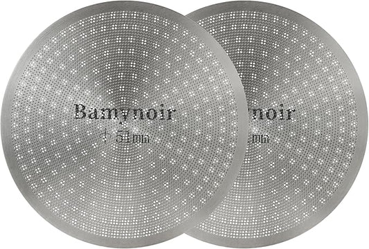 2pack Espresso Puck Screen,51mm Puck Screen Compatible With Espresso Portafilter 51mm,Mesh Plate For Espresso Coffee Filter Basket,0.65mm Thickness,150μm,Stainless Steel (2 packs 51mm)